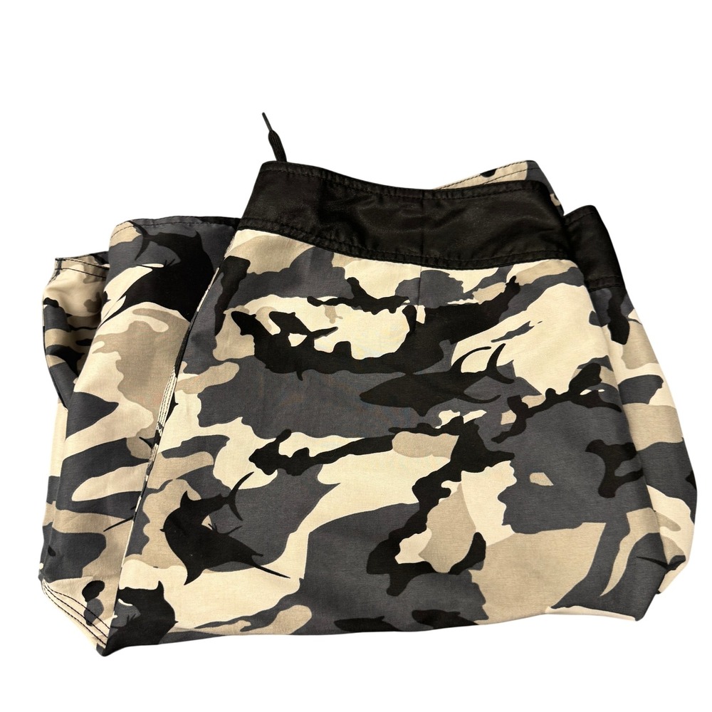 Pelagic Board Shorts Mens 38 (38x9.5 ACTUAL) Fish Camo Gray Fishing Coastal